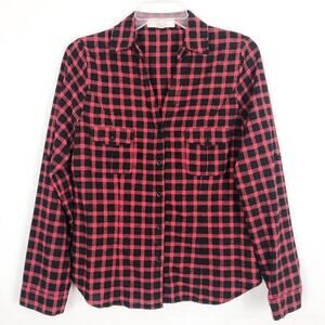Love Tree Happens Gingham Shirt Womens Medium Cotton Western Barn Country Rodeo